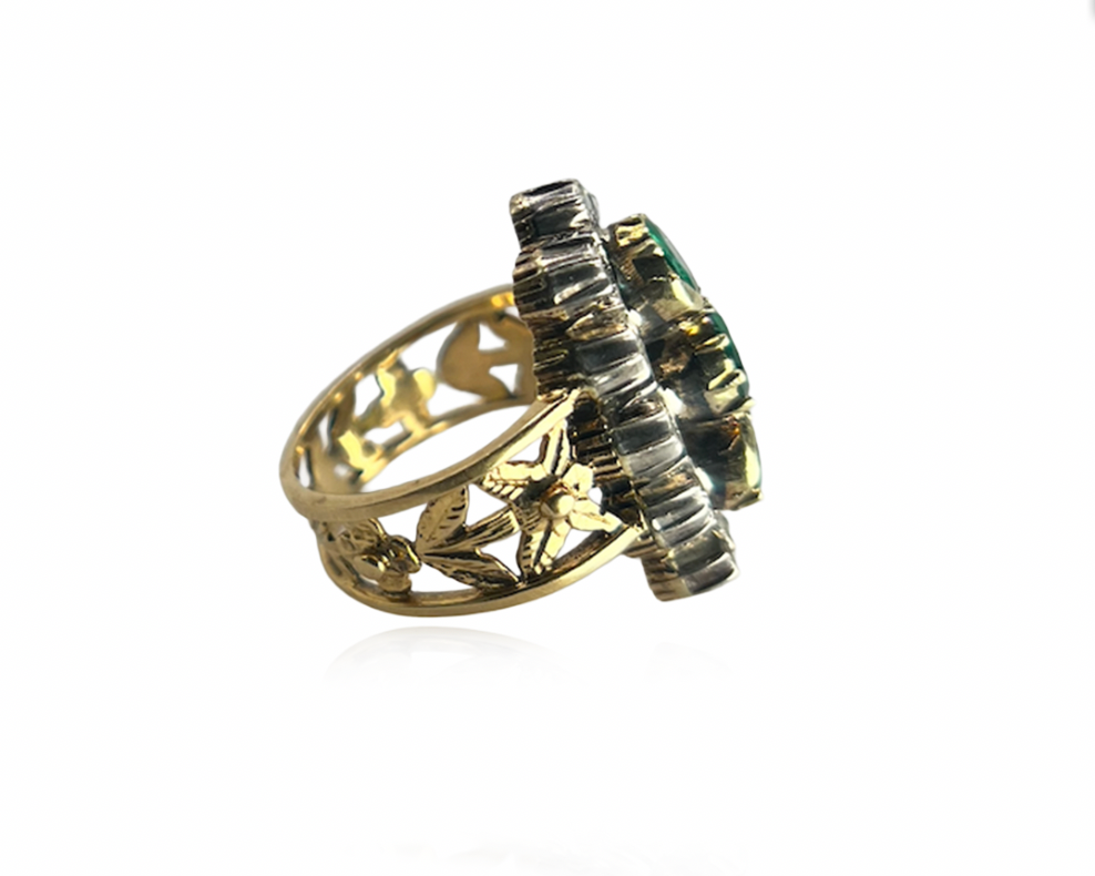 Emerald and Diamond Ring
