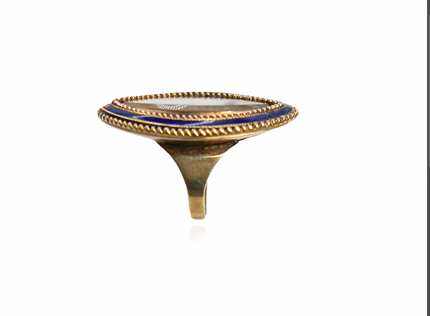 Enamel Ring With Woven Image