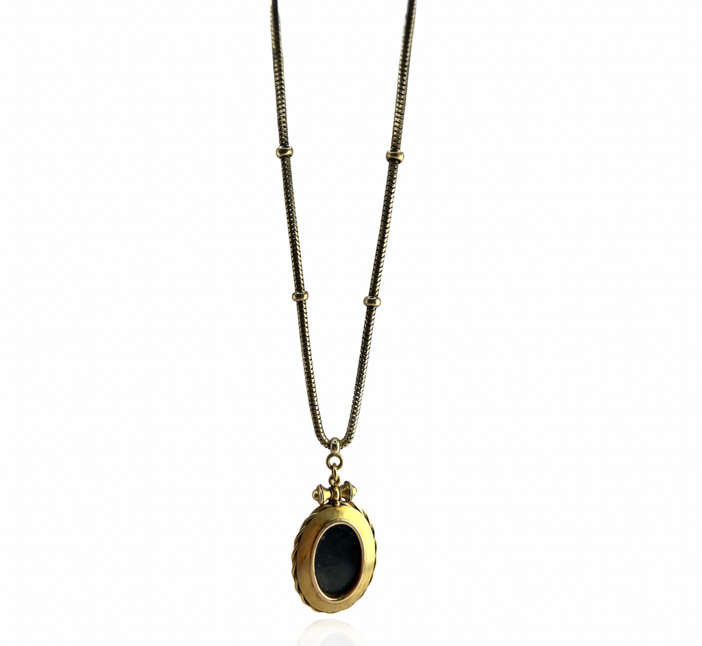 Rose Cut Diamonds and Pearl Locket Necklace