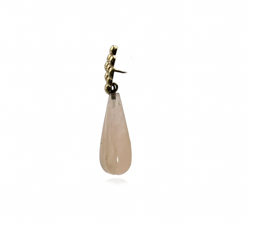 Pink Quartz and Gold Earrings