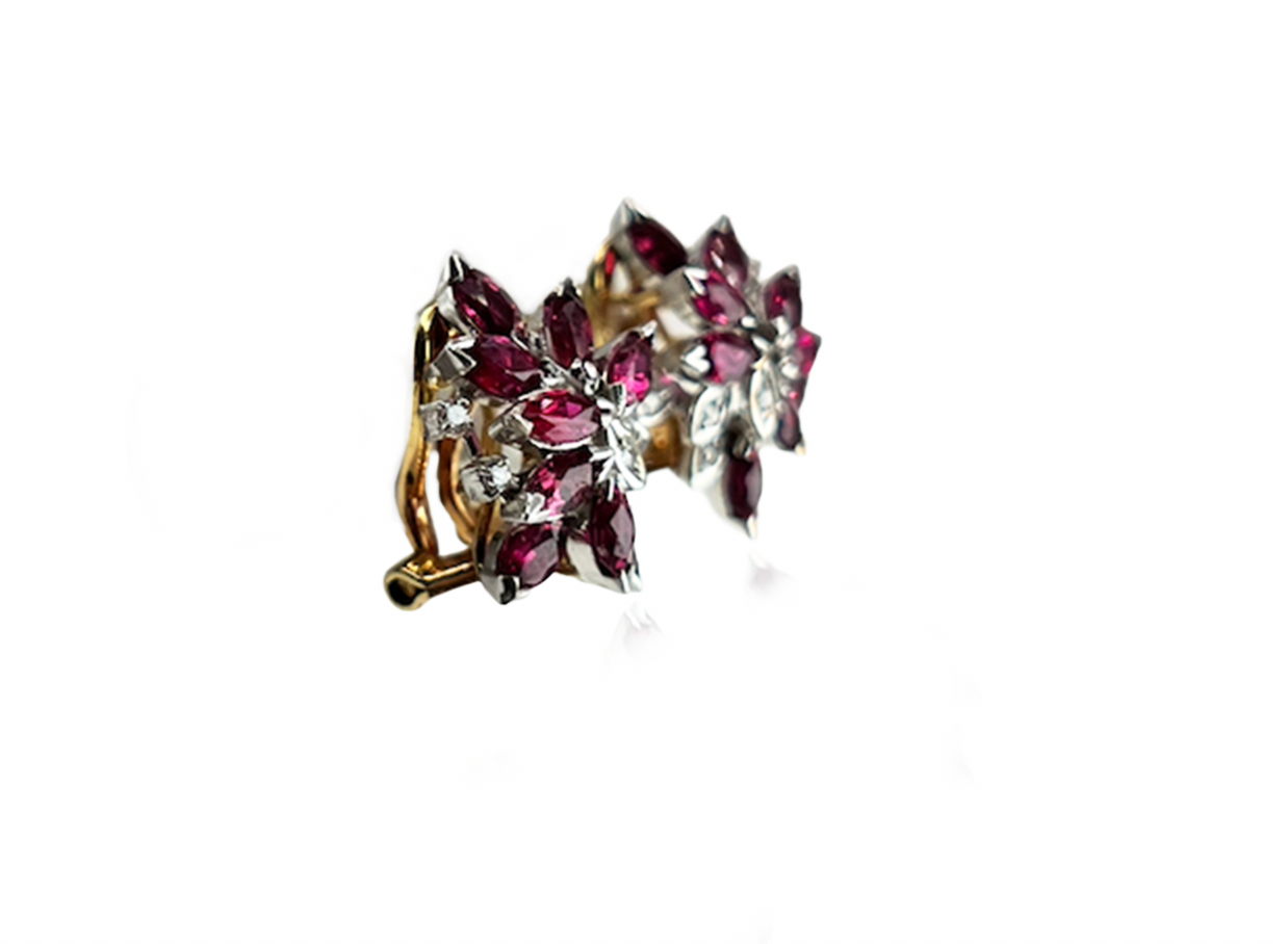 Ruby and Diamond Earrings
