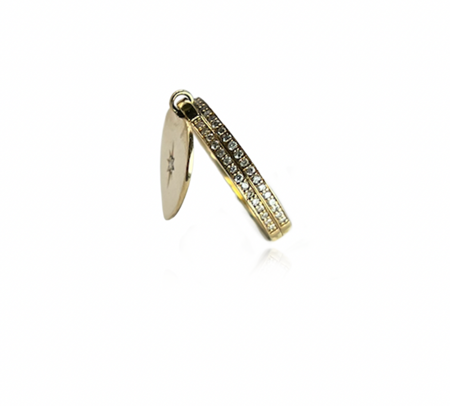 Heart Charm Gold and Diamond Ring