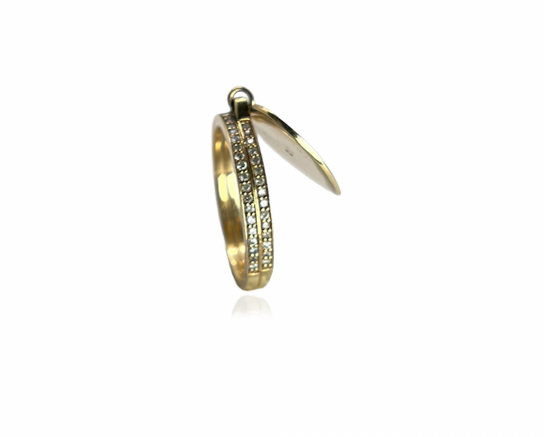Heart Charm Gold and Diamond Ring