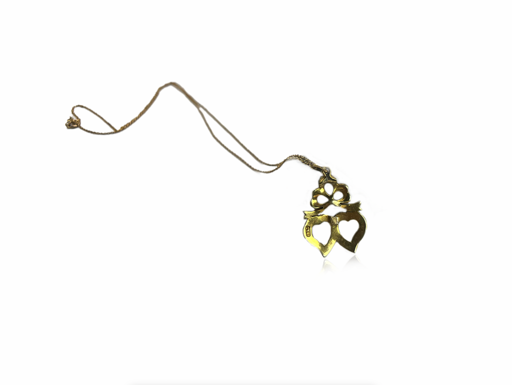 Double Heart Seed Pearl Necklace