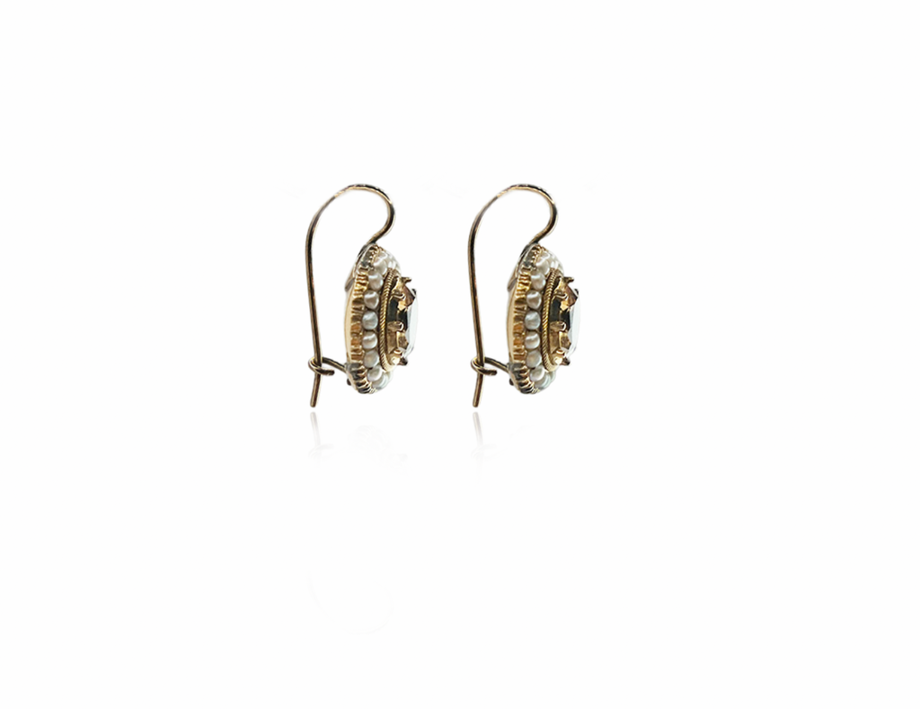 Seed Pearl and Large Citrine Detachable Earrings