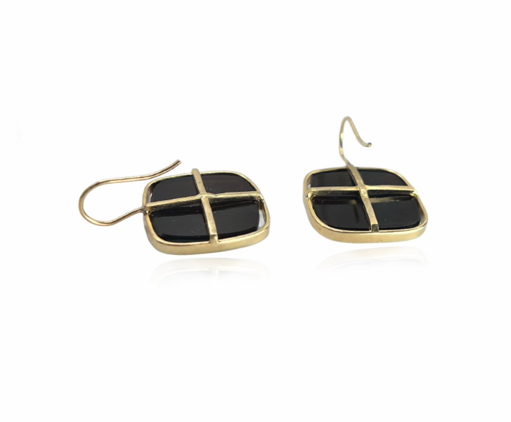 Gold Carnelian Intaglio Earrings
