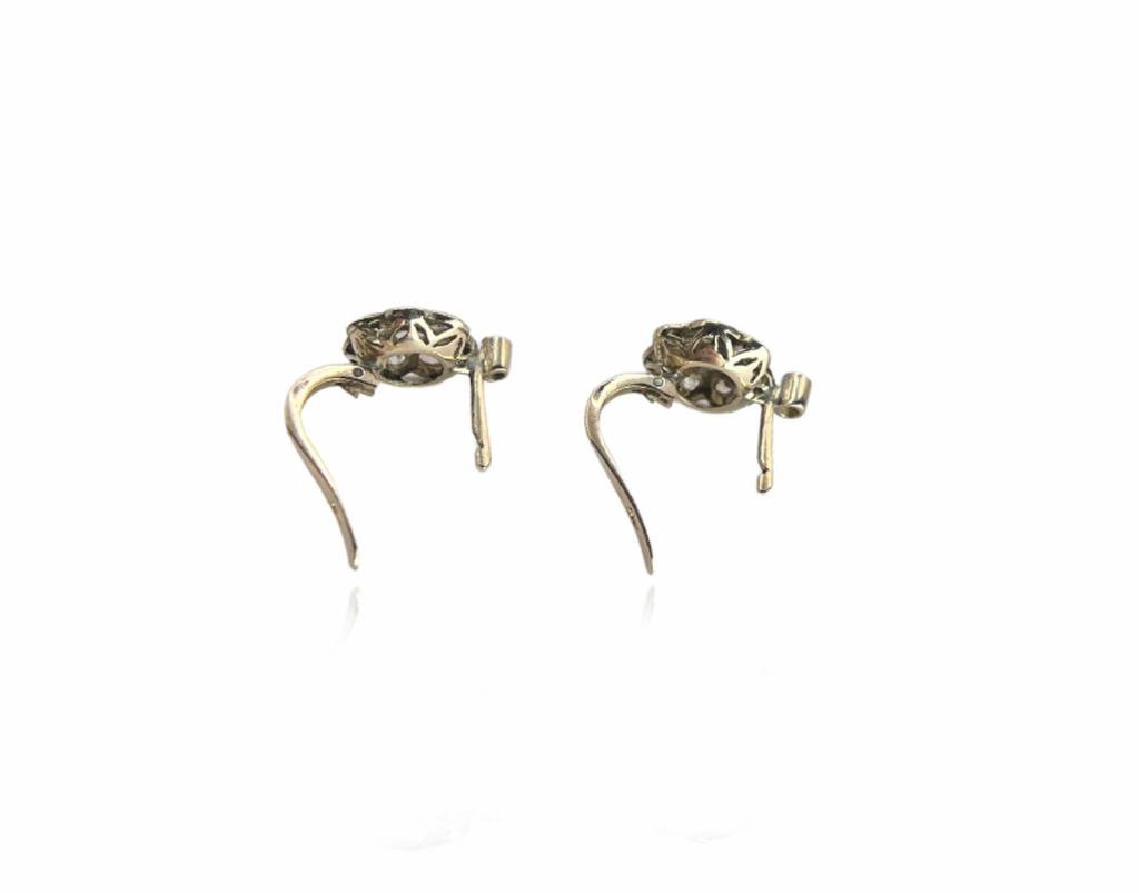 Antique Italian Rose Cut Diamond Earrings