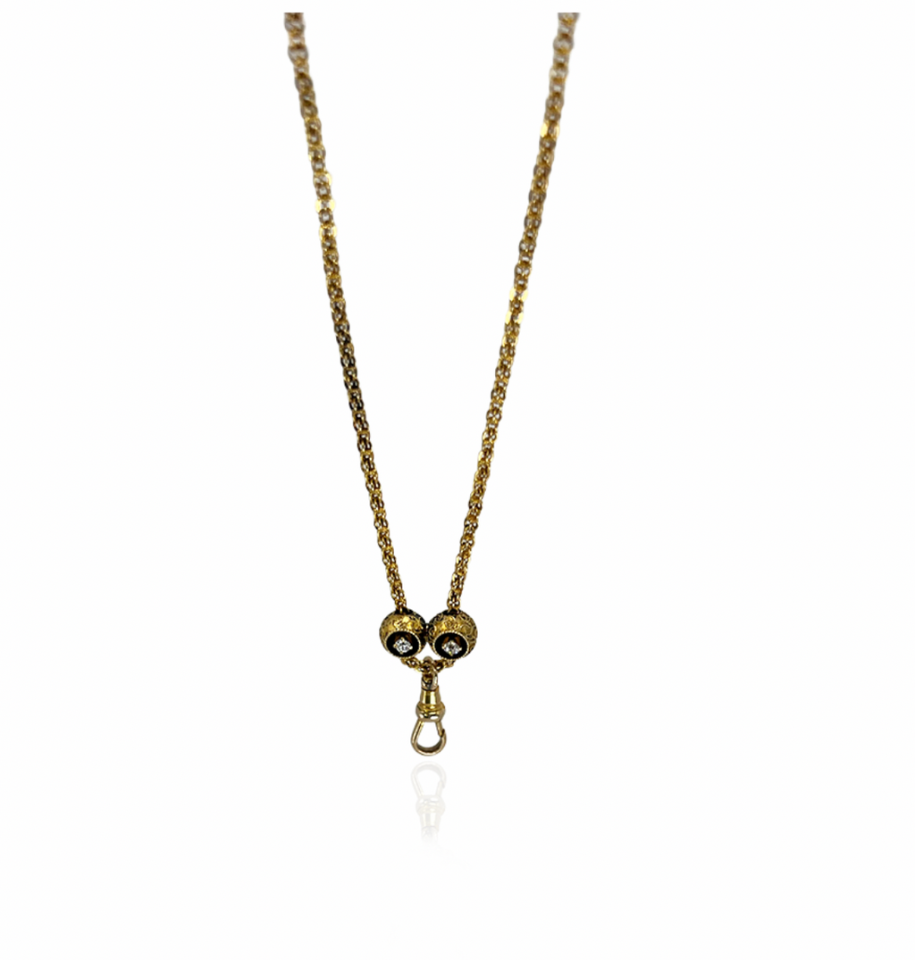 Watch Chain with Diamond Spheres