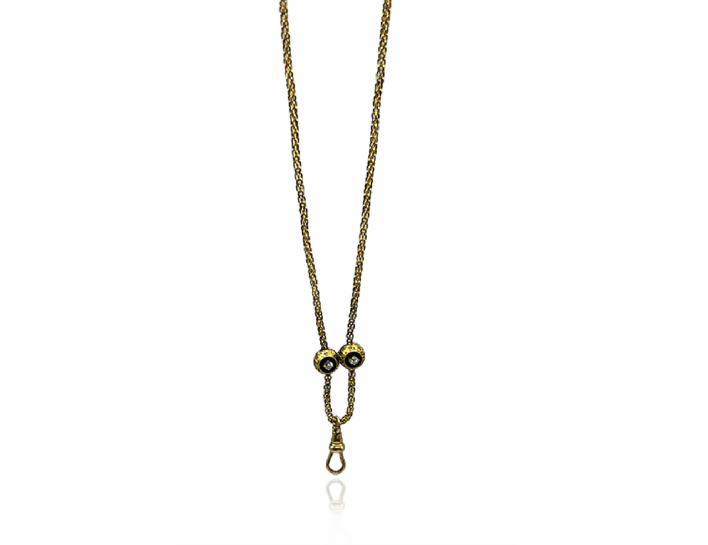 Watch Chain with Diamond Spheres
