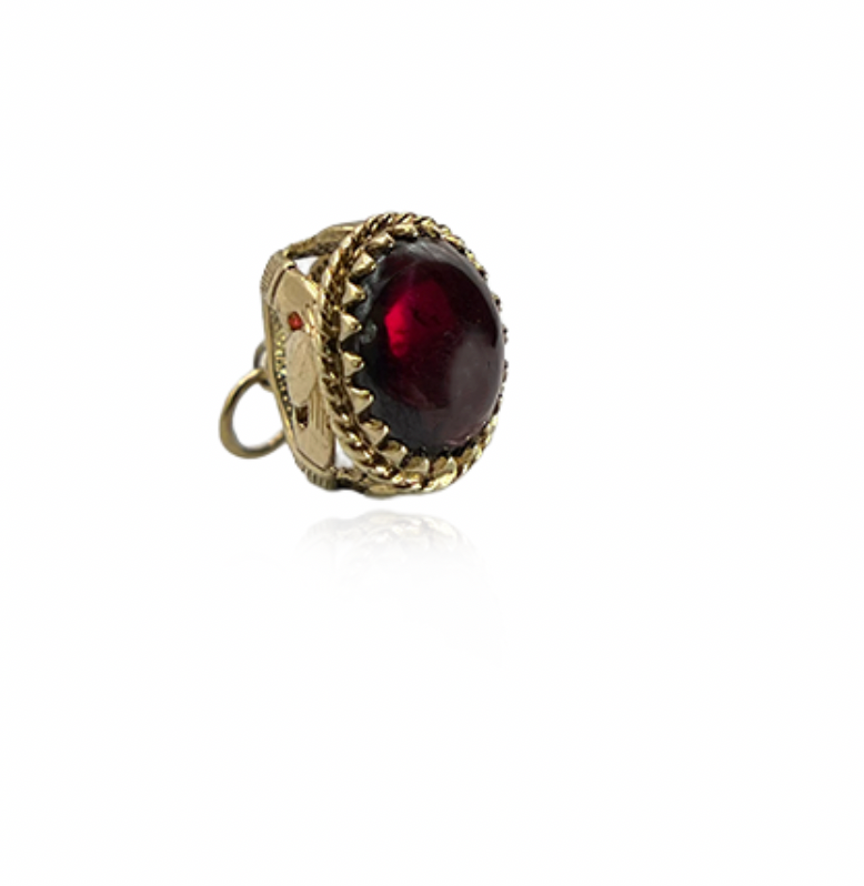 Irish Claddagh Charm with Garnet