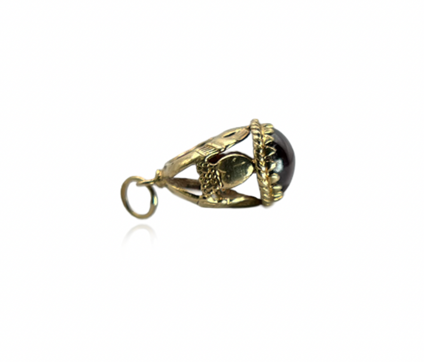 Irish Claddagh Charm with Garnet