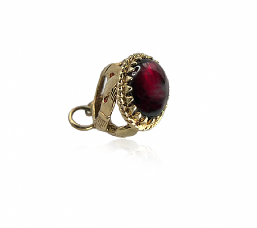 Irish Claddagh Charm with Garnet