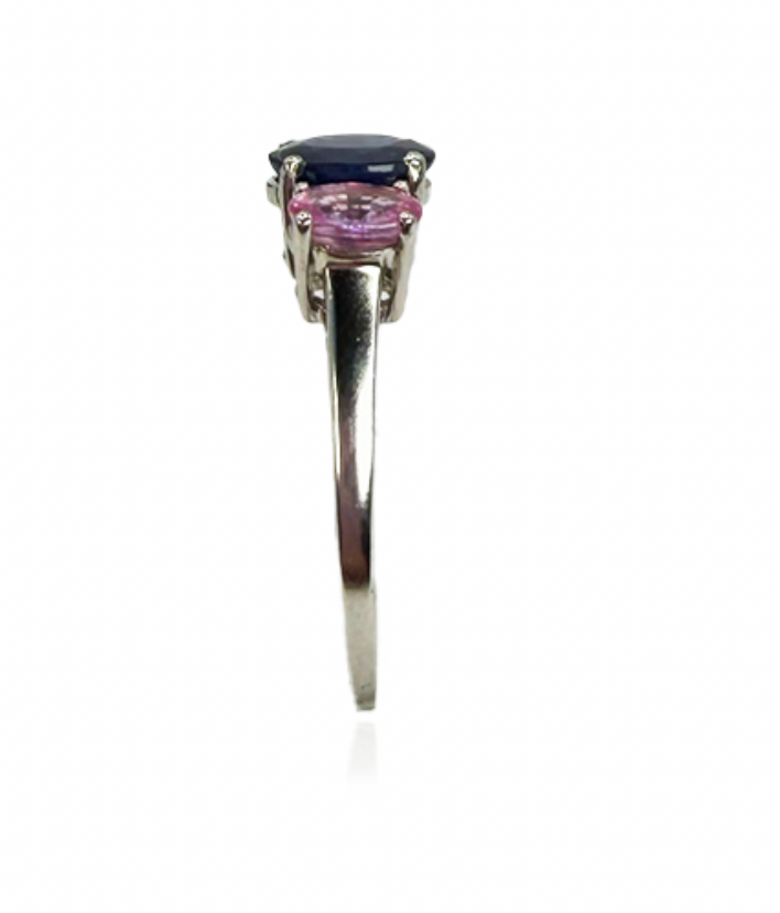 Blue and Pink Sapphire Ring