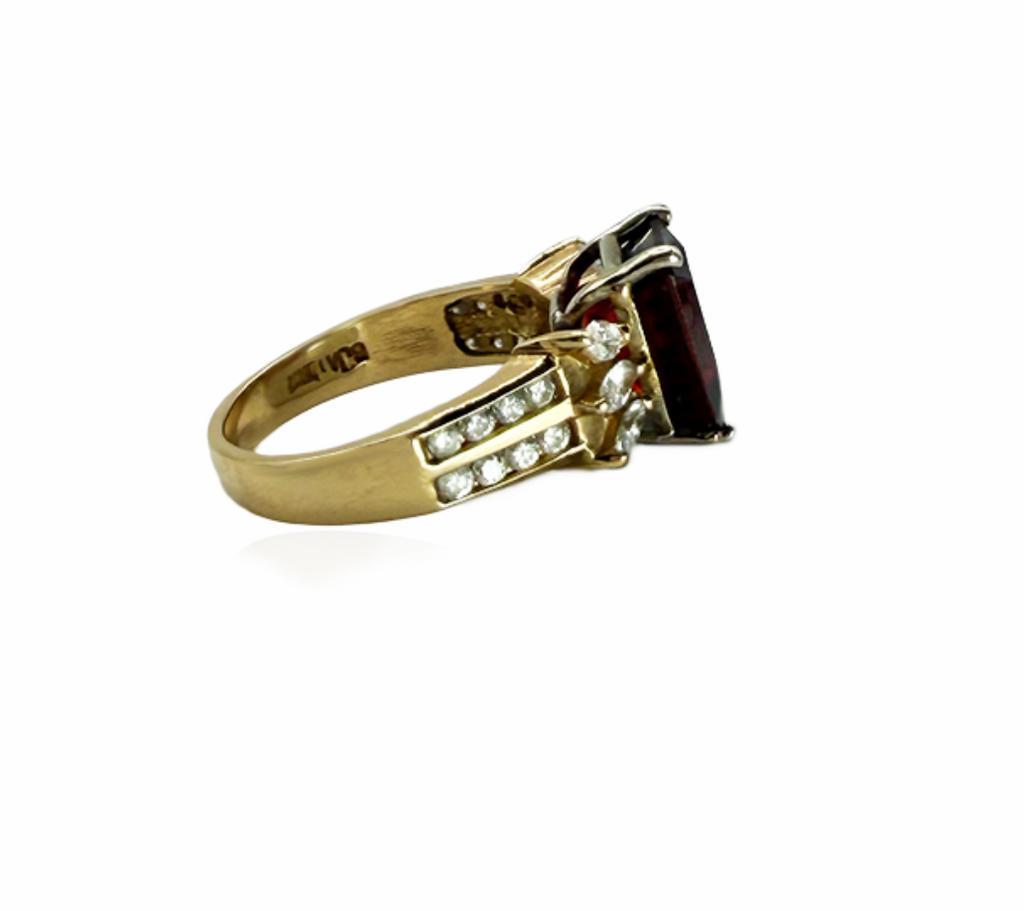 Garnet and Diamond Ring