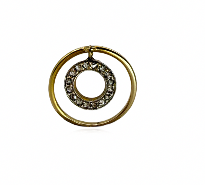 Gold and Diamond Charm Ring