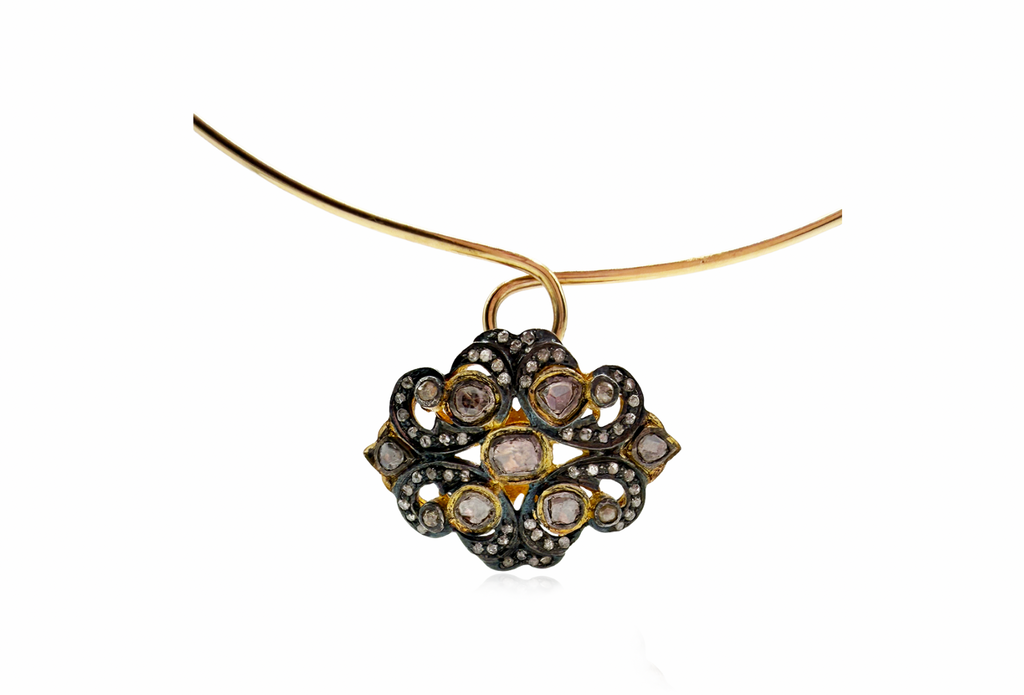 Rose-Cut Diamond Pendant Necklace