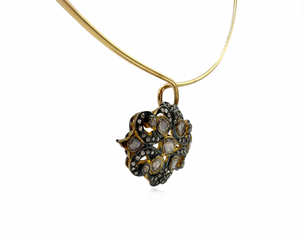 Rose-Cut Diamond Pendant Necklace