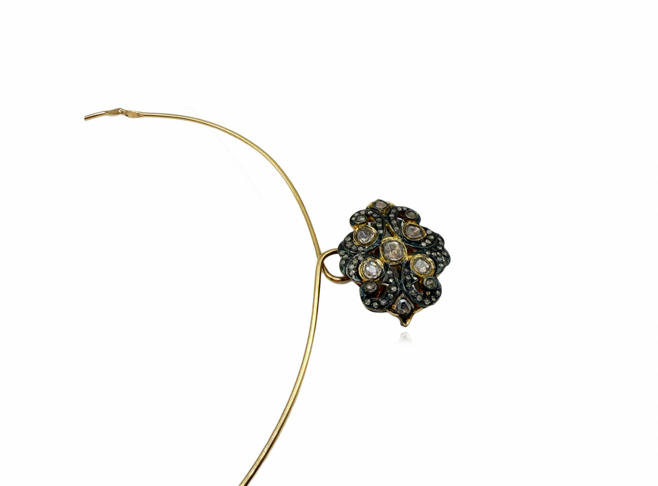 Rose-Cut Diamond Pendant Necklace