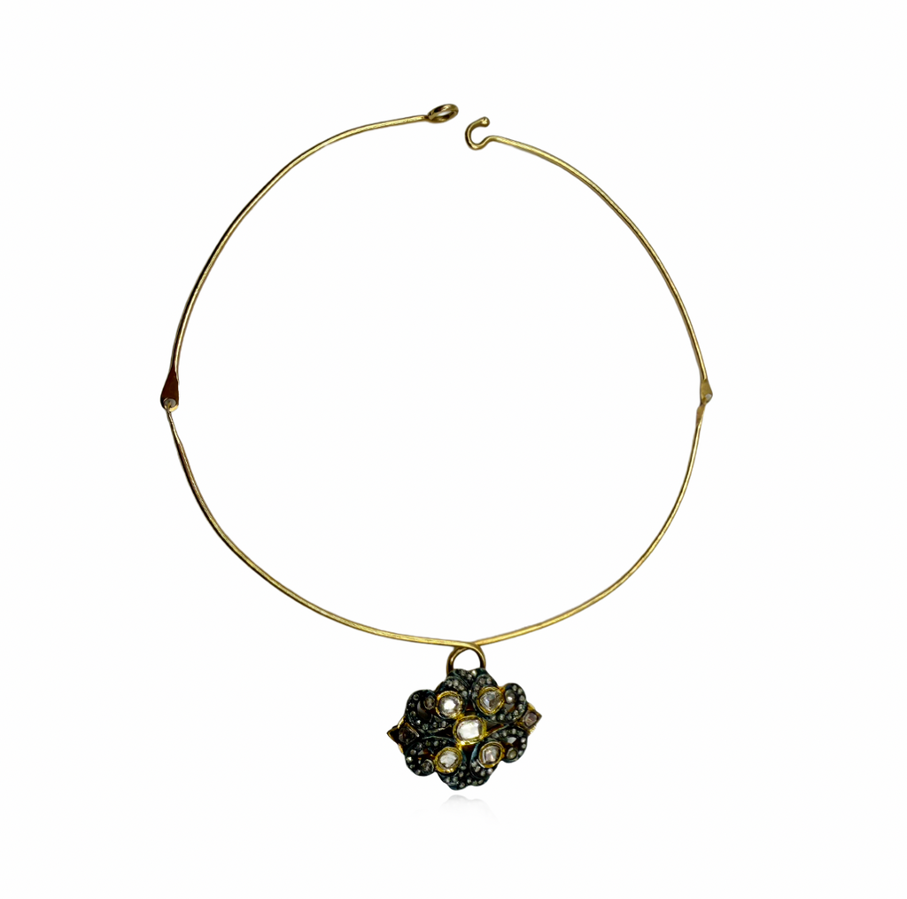 Rose-Cut Diamond Pendant Necklace