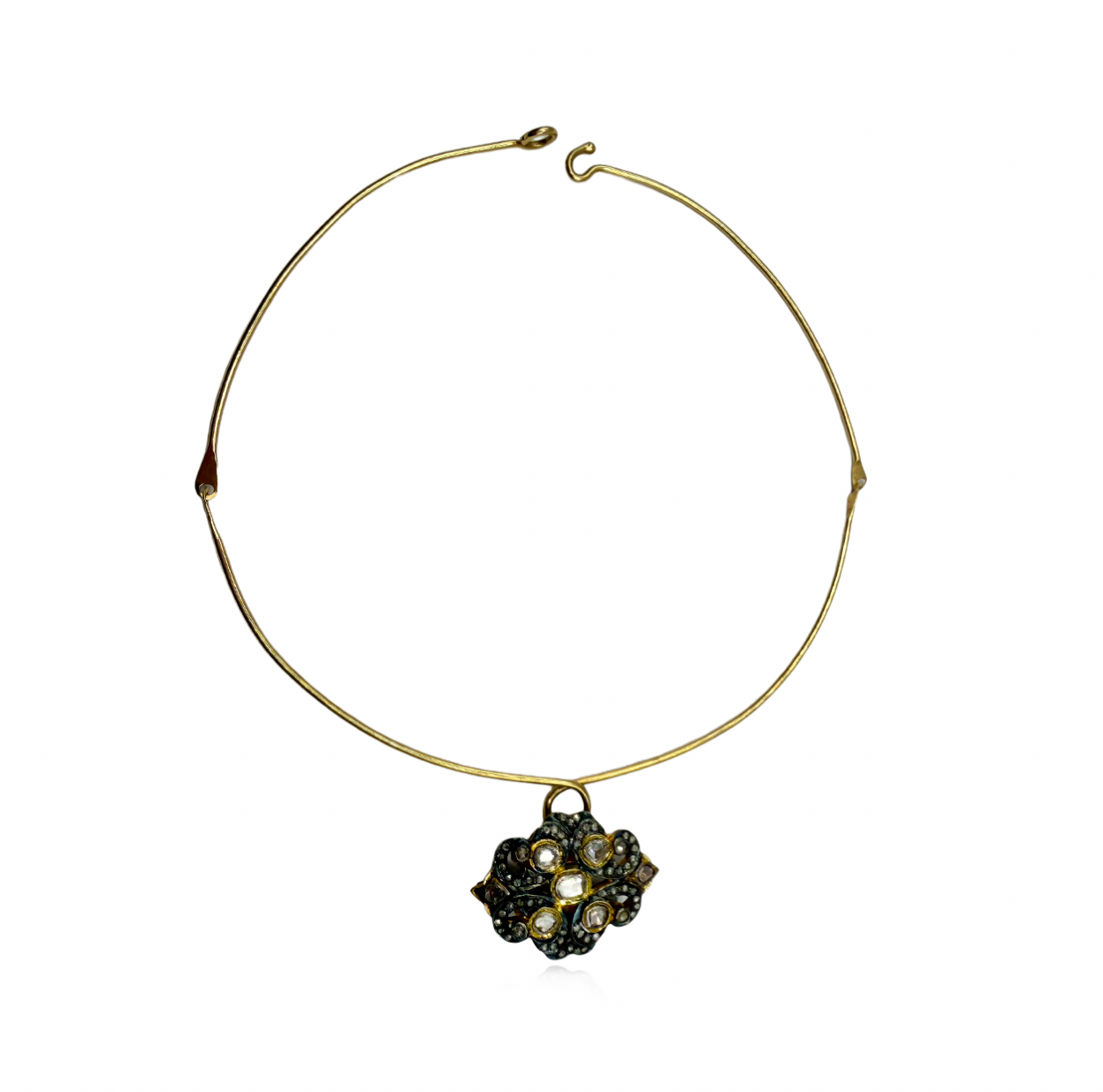 Rose-Cut Diamond Pendant Necklace