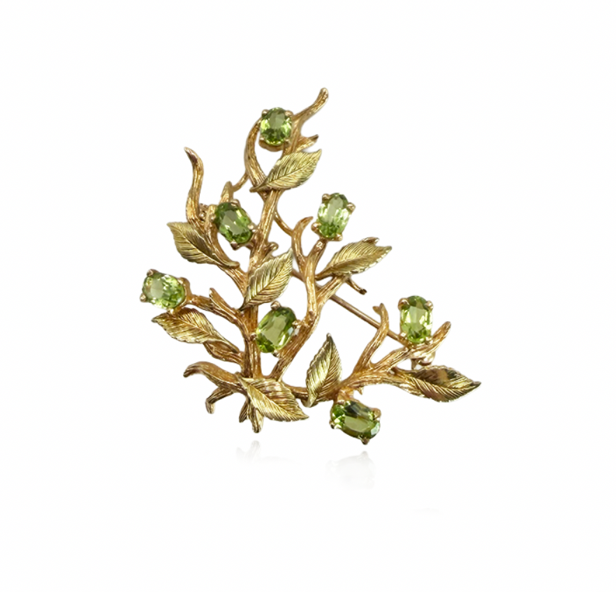 Peridot Branch Brooch