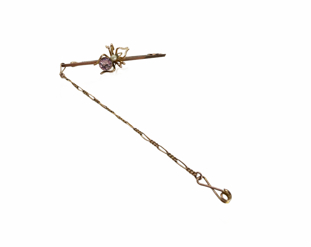 Gold Spider Brooch
