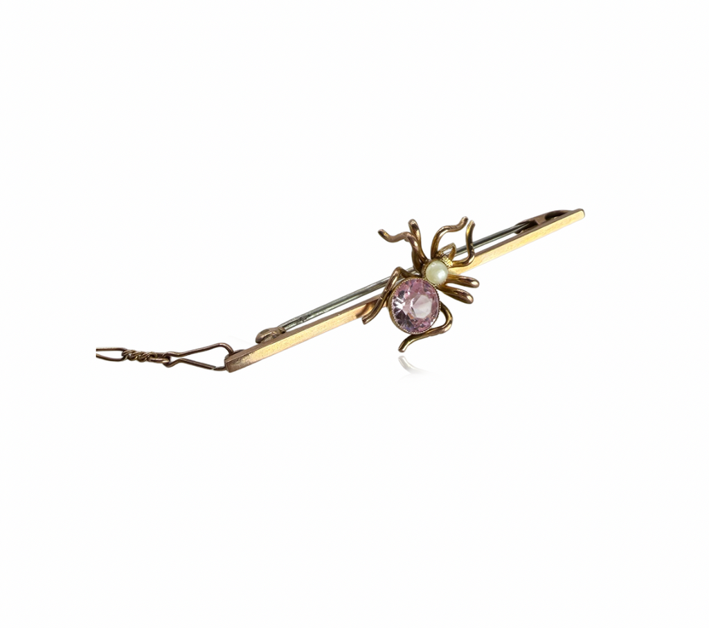 Gold Spider Brooch
