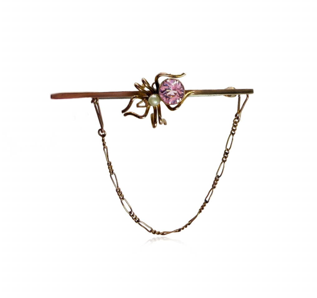 Gold Spider Brooch