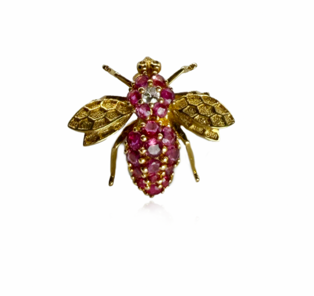 Gold Bee Brooch