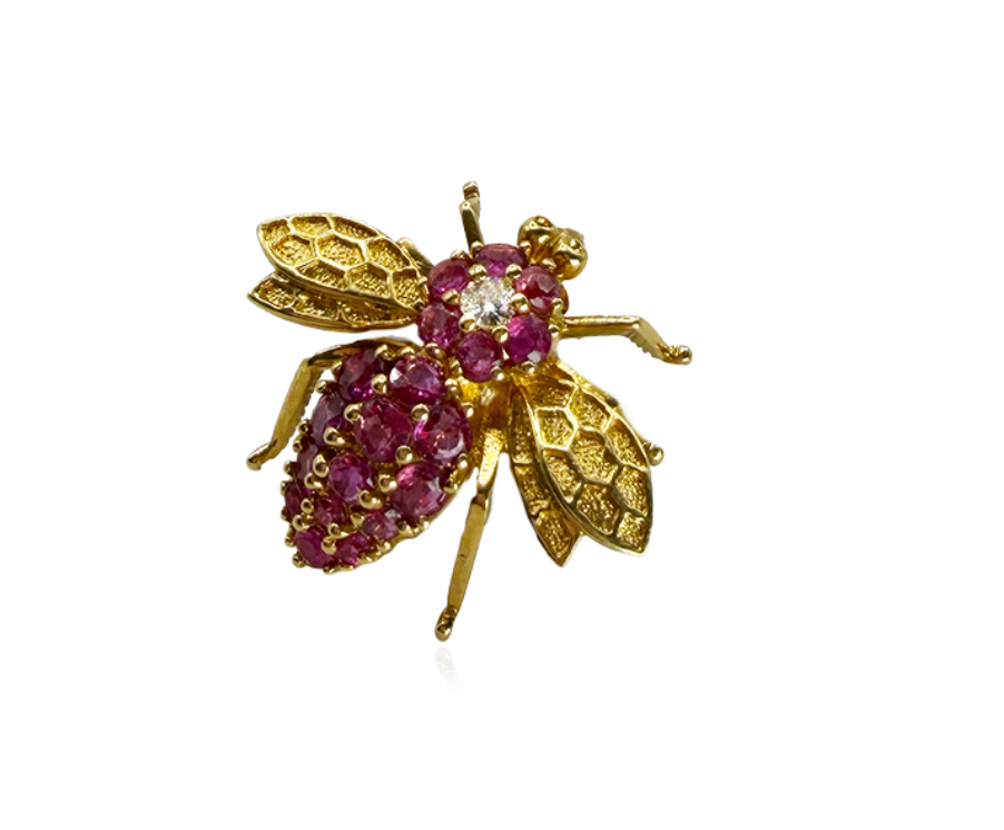 Gold Bee Brooch