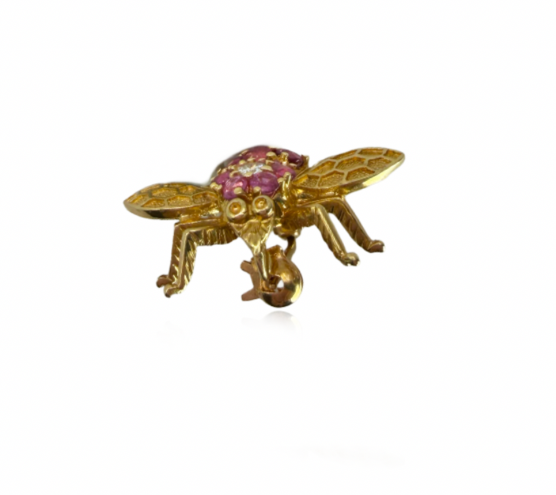 Gold Bee Brooch