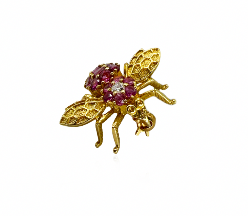 Gold Bee Brooch