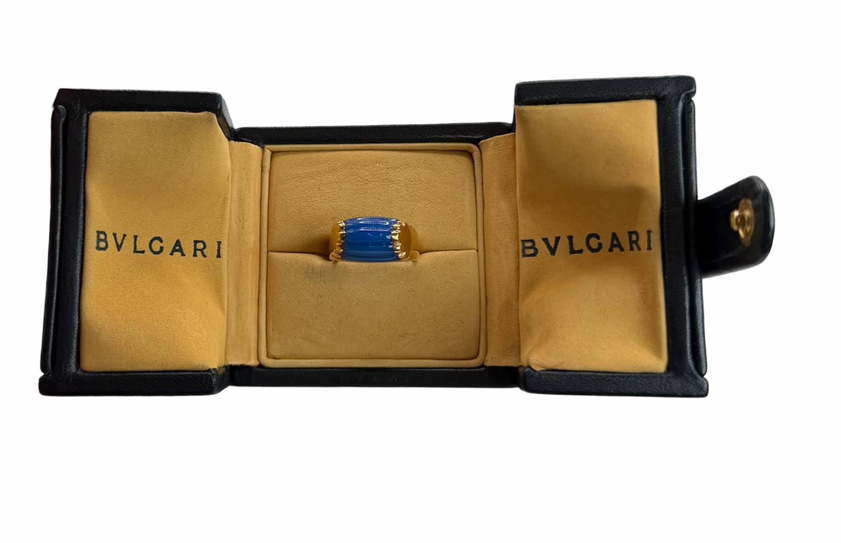 Bulgari Blue Chalcedony and Gold Ring