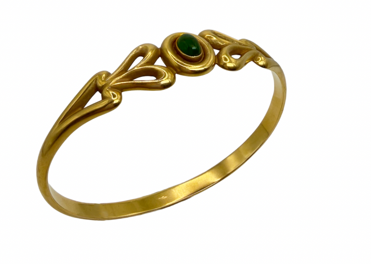 Gold Jadeite Bangle