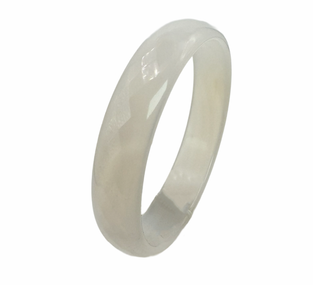 Antique Carved White Jadeite Bangle
