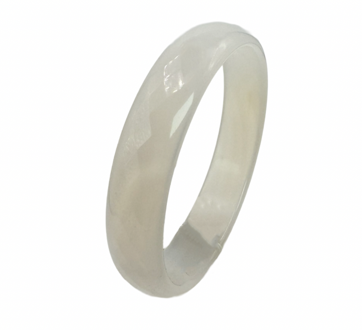 Antique Carved White Jadeite Bangle