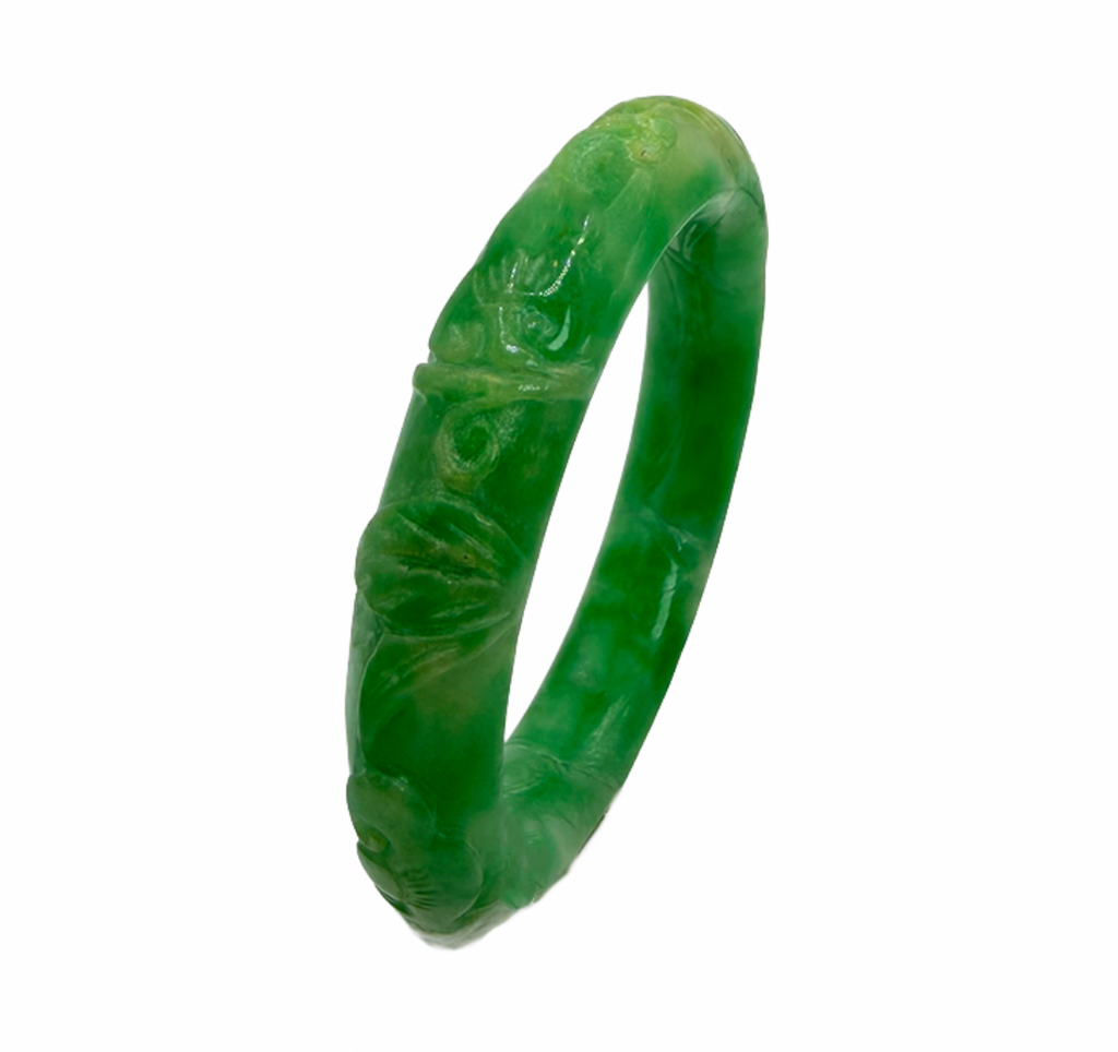 Antique Nicely Carved High Quality Jadeite Bangle