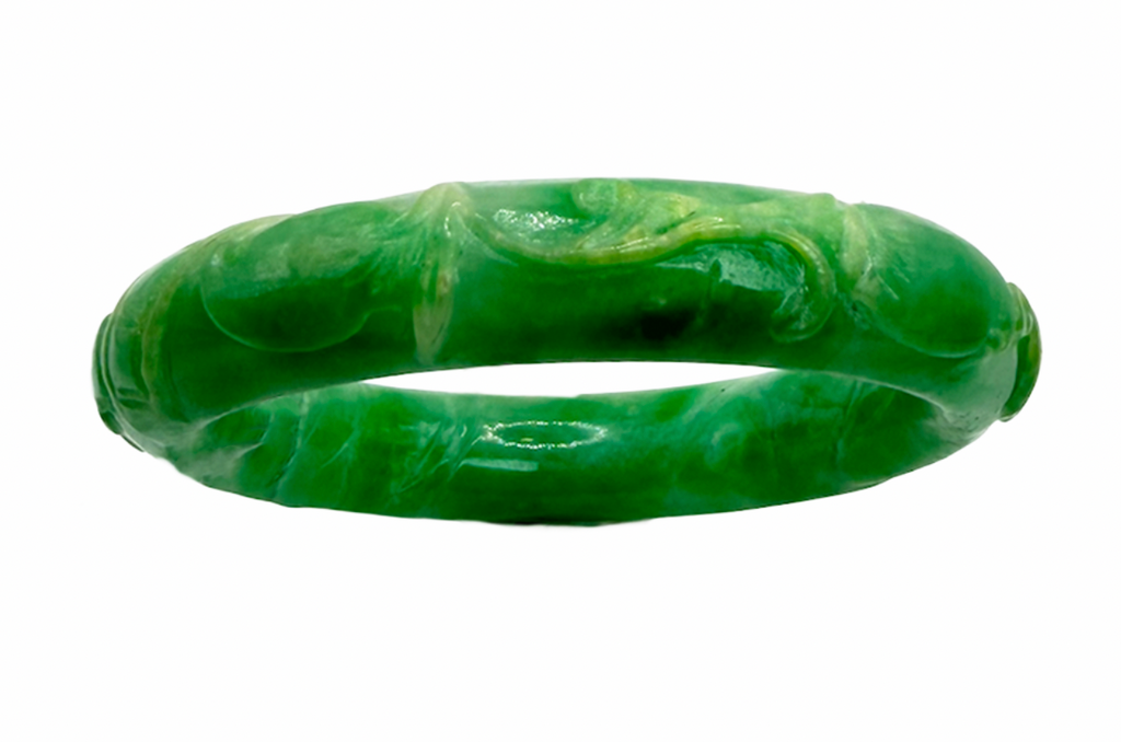 Antique Nicely Carved High Quality Jadeite Bangle