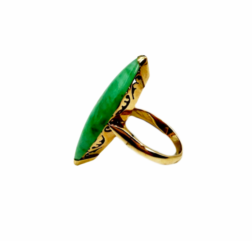 Elongated Jadeite Ring