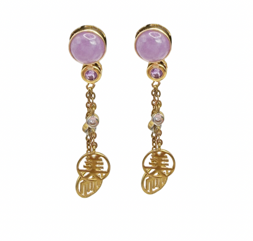 Lavender Jade Earrings