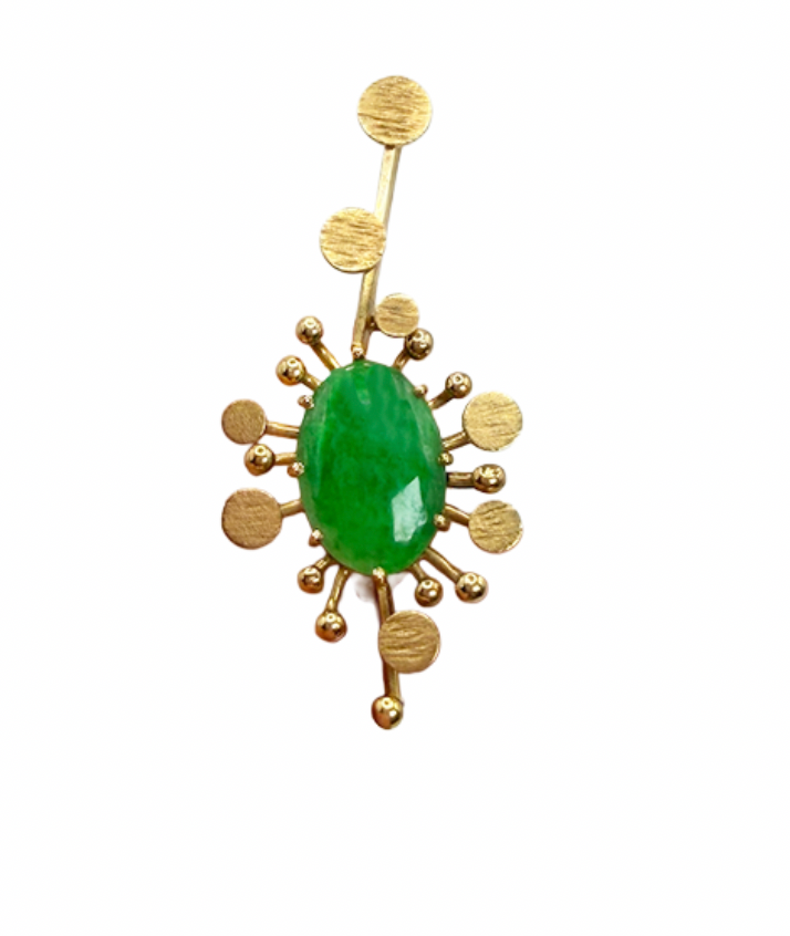 Modernist Jadeite And Gold Pendant