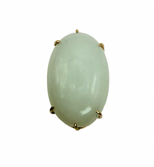 White Jade Gold Ring