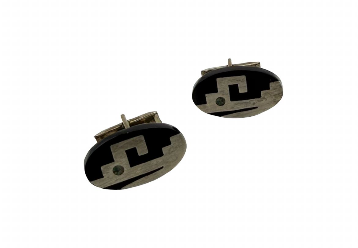 Sterling Silver and Turquoise Cufflinks