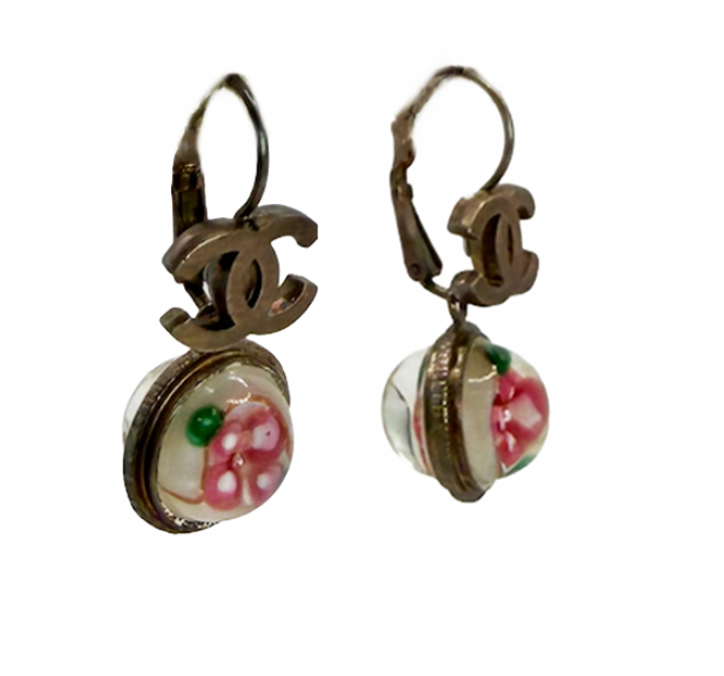 Vintage Chanel Drop Floral Earrings