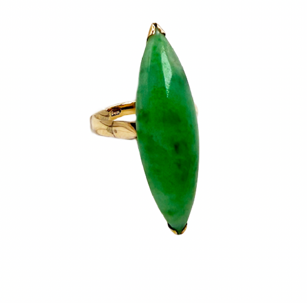 Elongated Jadeite Ring